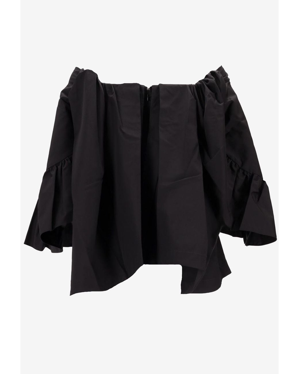 MERYLL ROGGE Black Off-Shoulder Ruffled Blouse