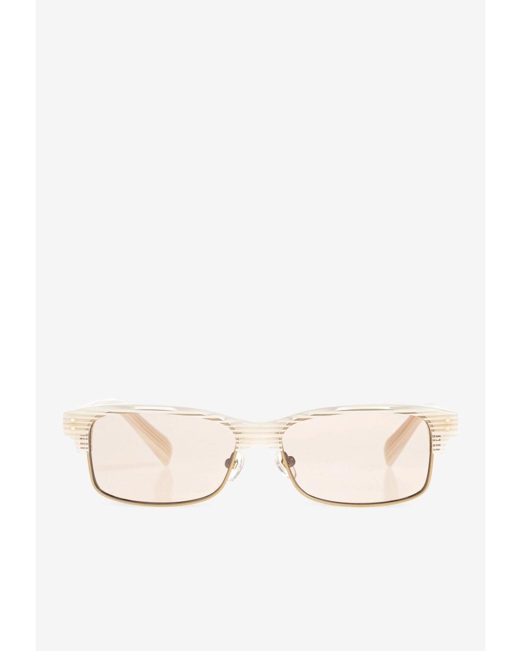 Jacquemus Natural Rectangular Logo Sunglasses for men