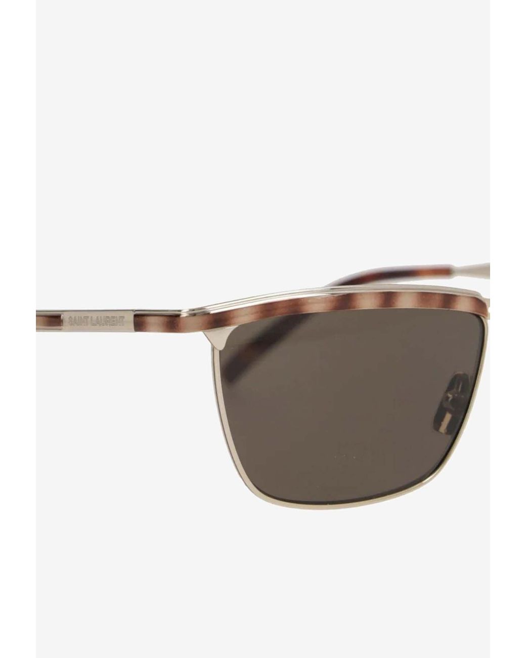 Saint Laurent Gray Joe Rectangular Sunglasses