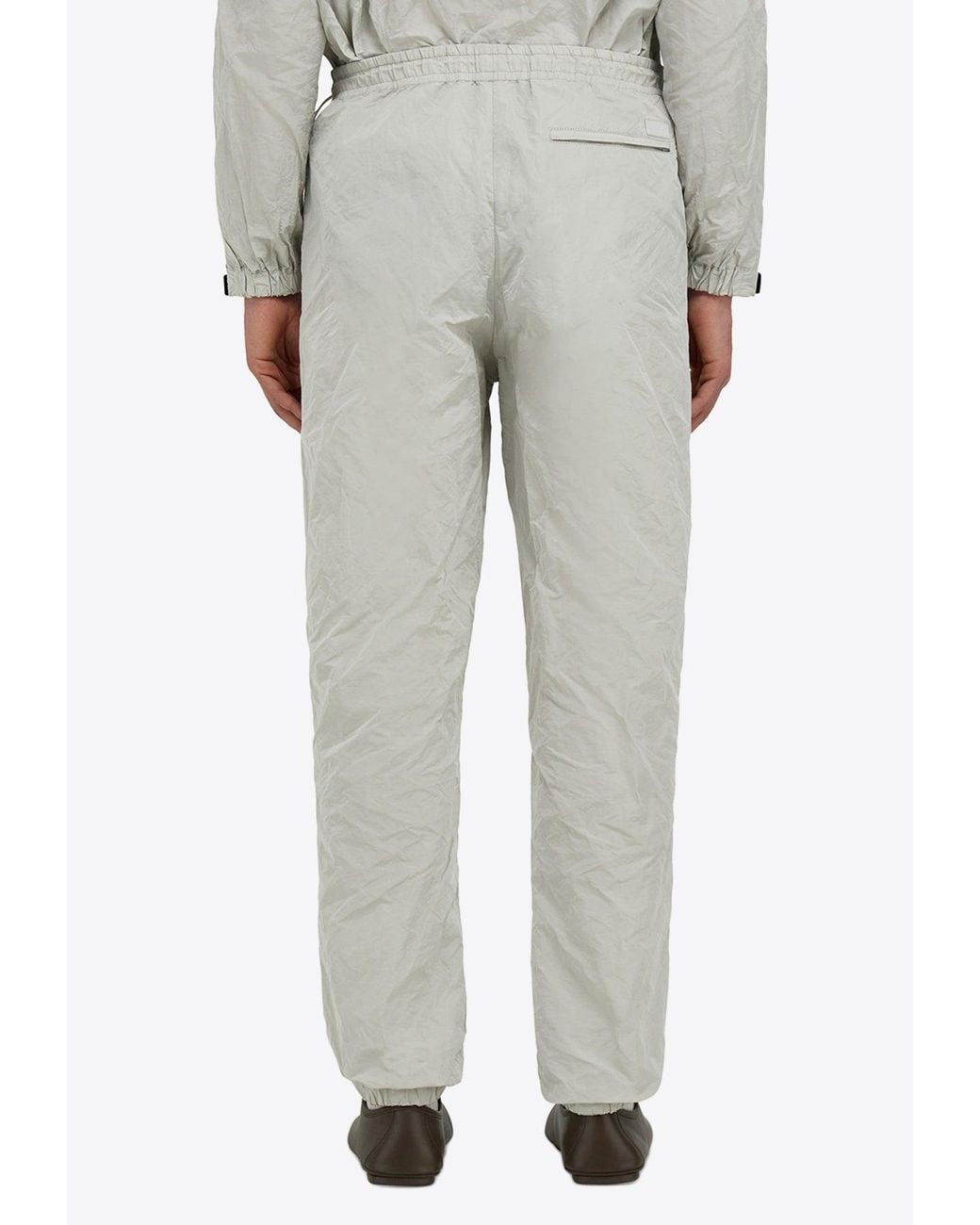 Ferragamo Gray Logo Patch Drawstring Track Pants for men