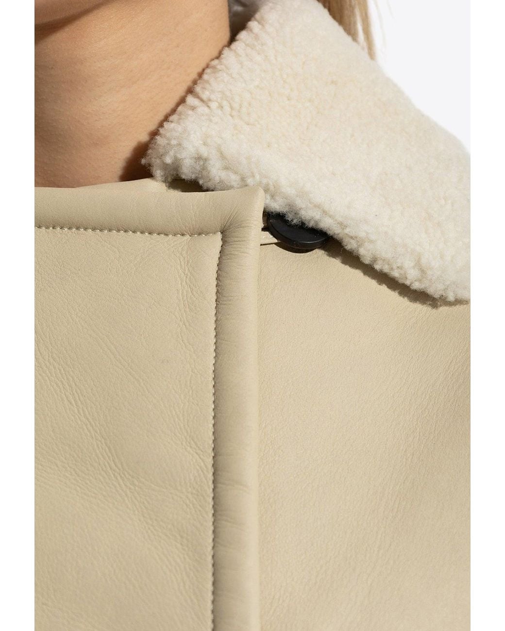 Jacquemus Natural The Marino Double-Breasted Shearling Jacket