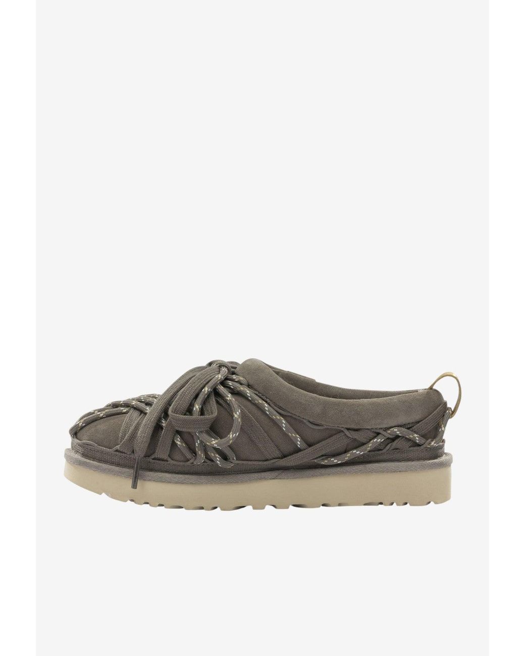 Ugg Brown Suede Slippers With Laces