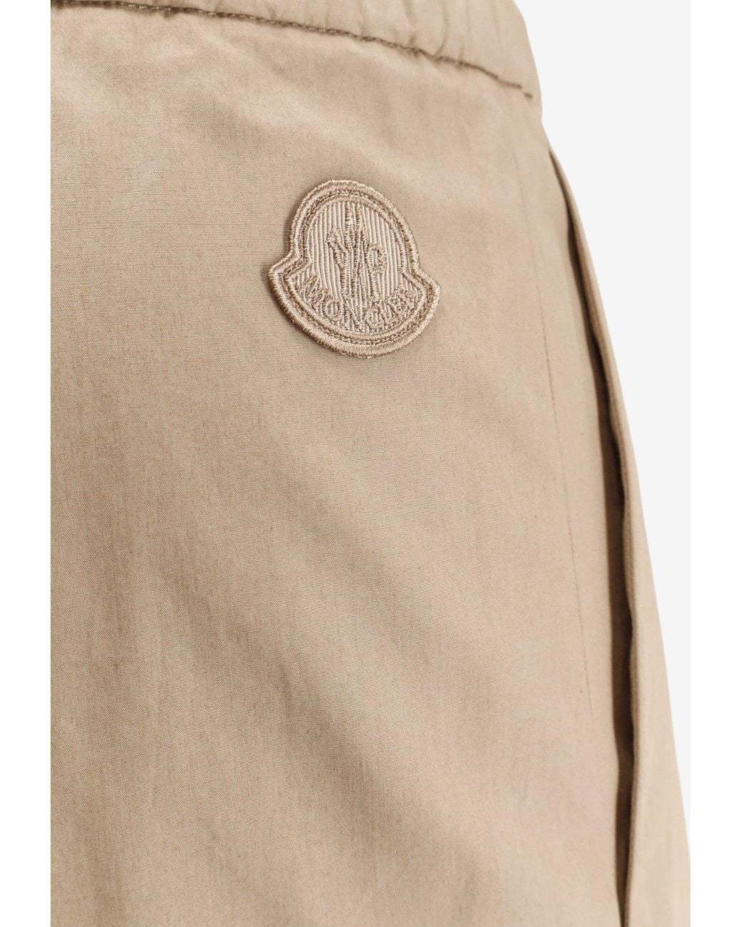 Moncler Natural Logo Patch Wide-Leg Pants