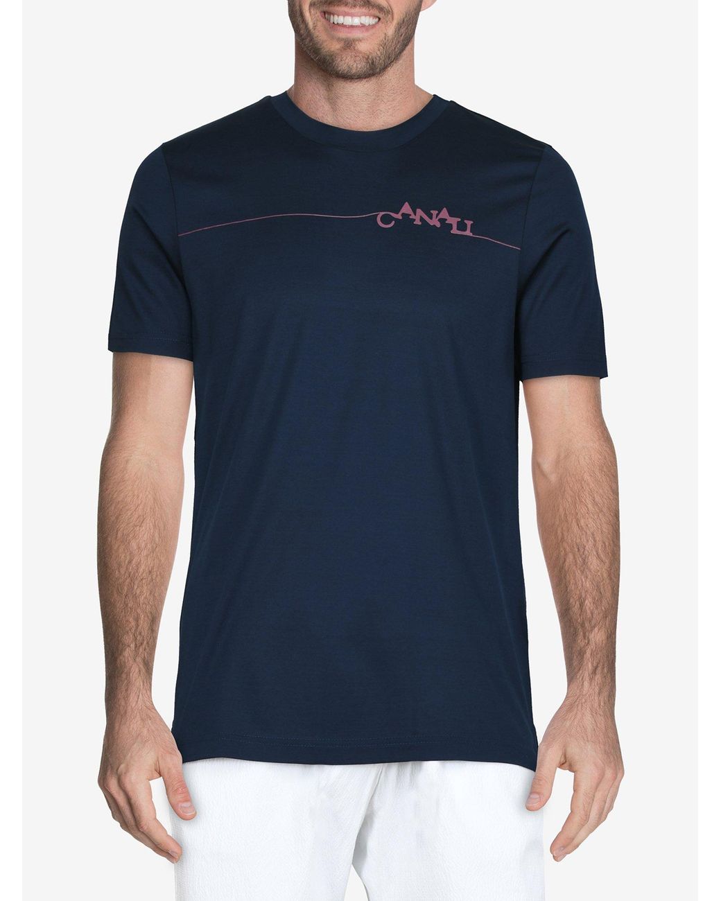 Canali Cotton Jersey Crew-neck T-shirt It 48 in Blue for Men - Lyst