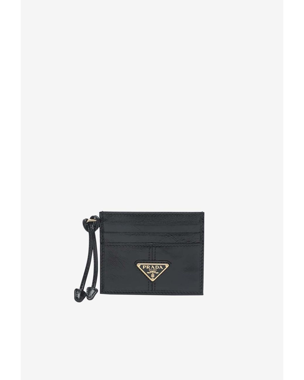 Prada White Triangle Logo Cardholder