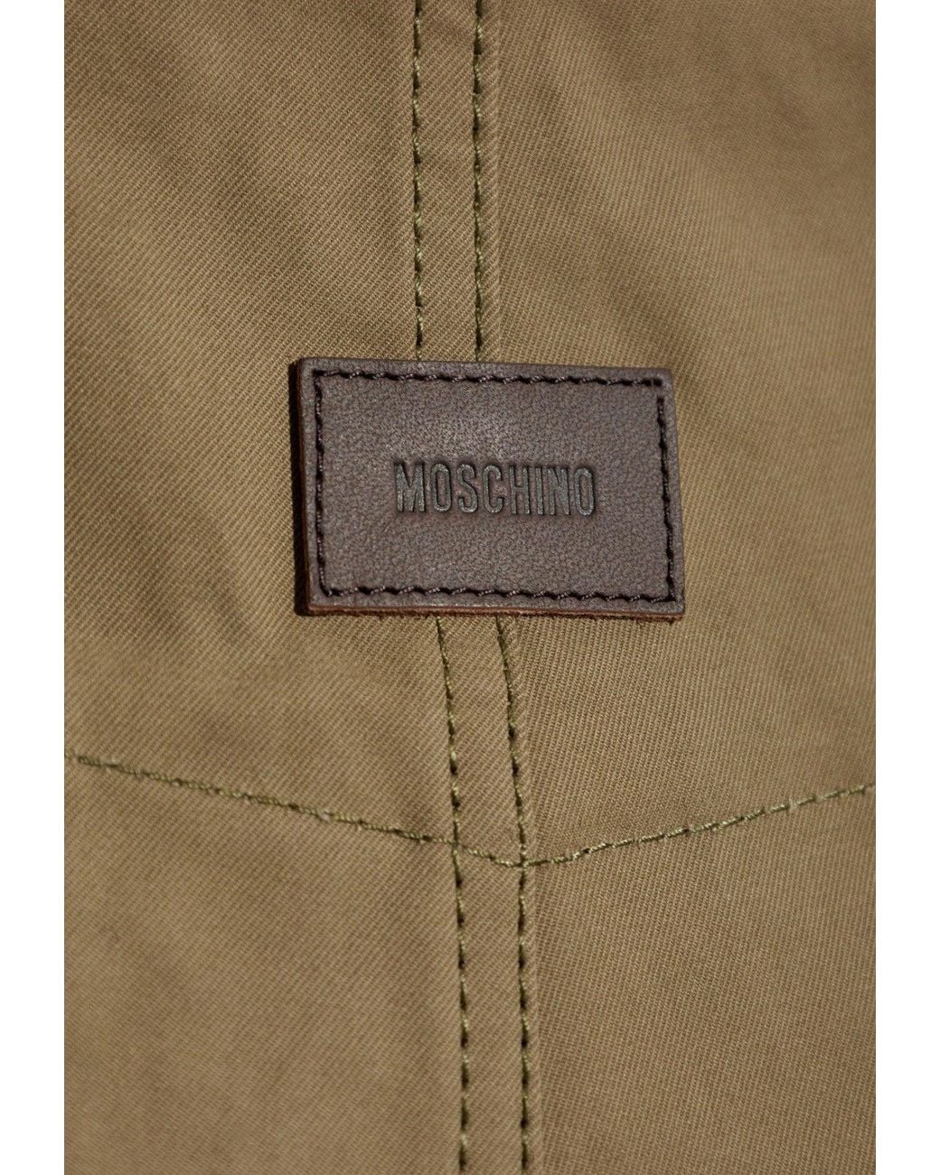 Moschino Natural Logo Patch Chino Pants