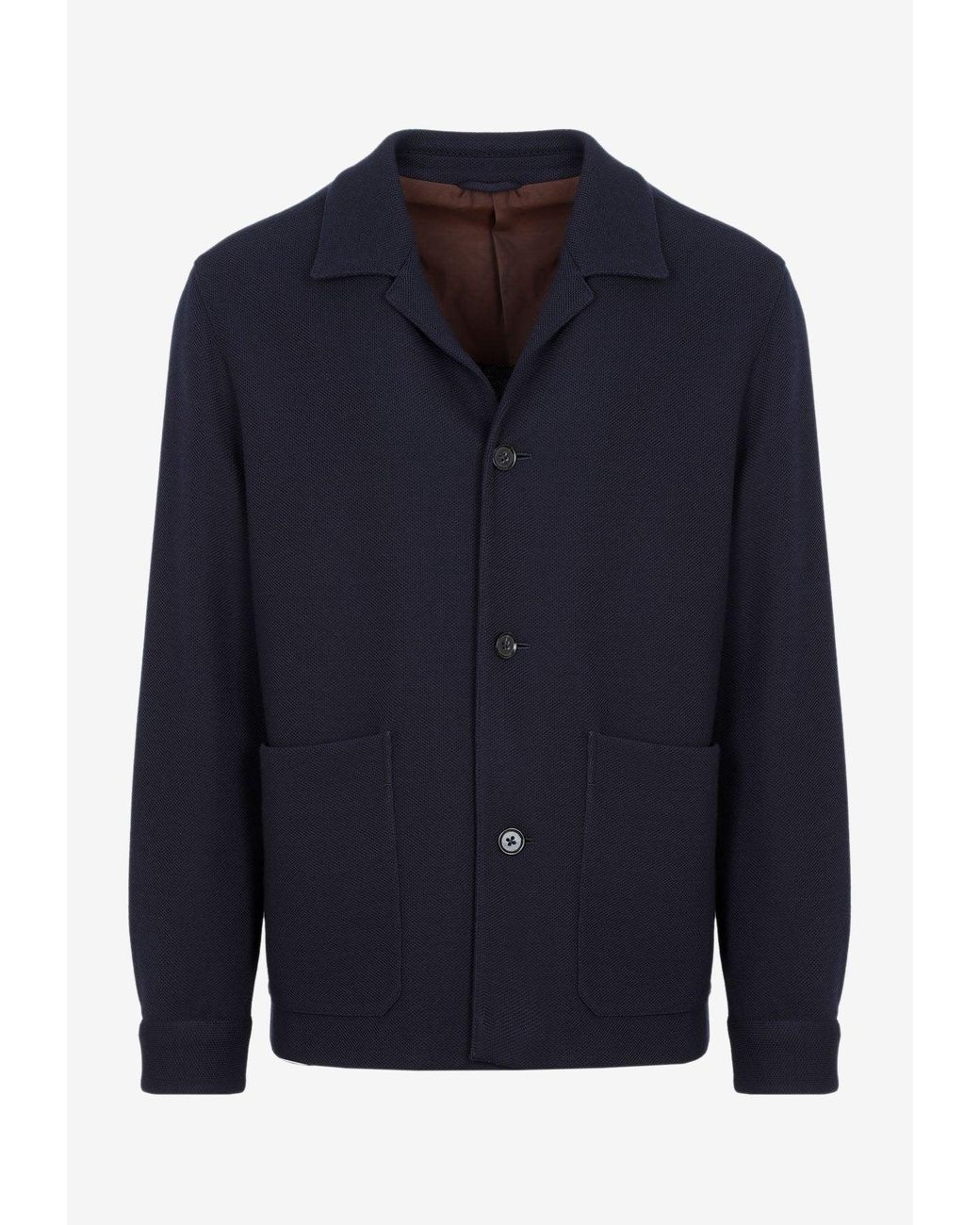 Zegna High Performance Chore Wool Jacket in Blue for Men | Lyst