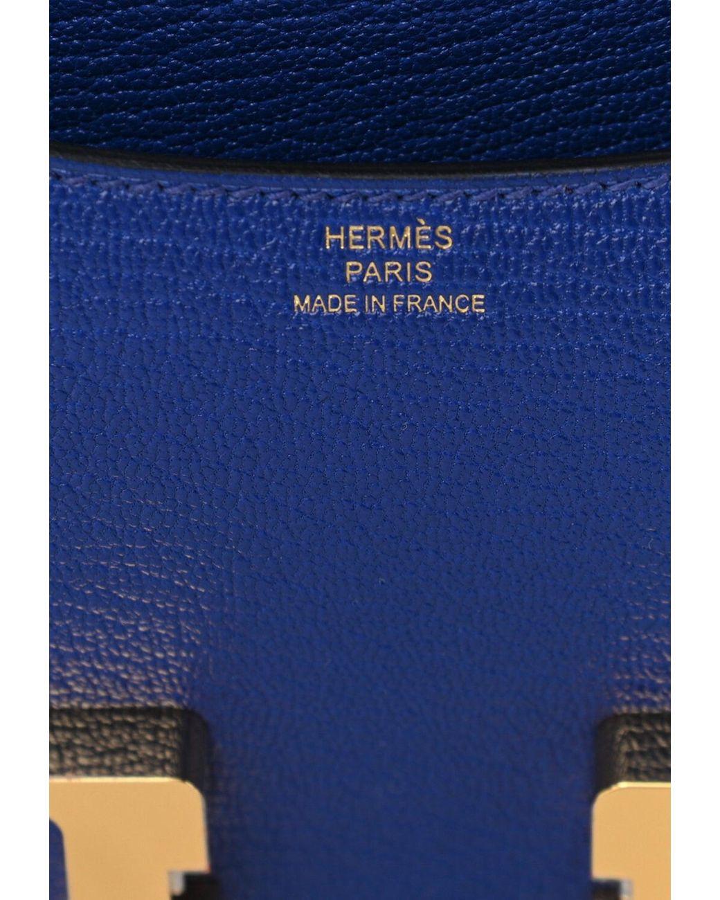 Hermes Constance 18 Bleu Brume Chevre