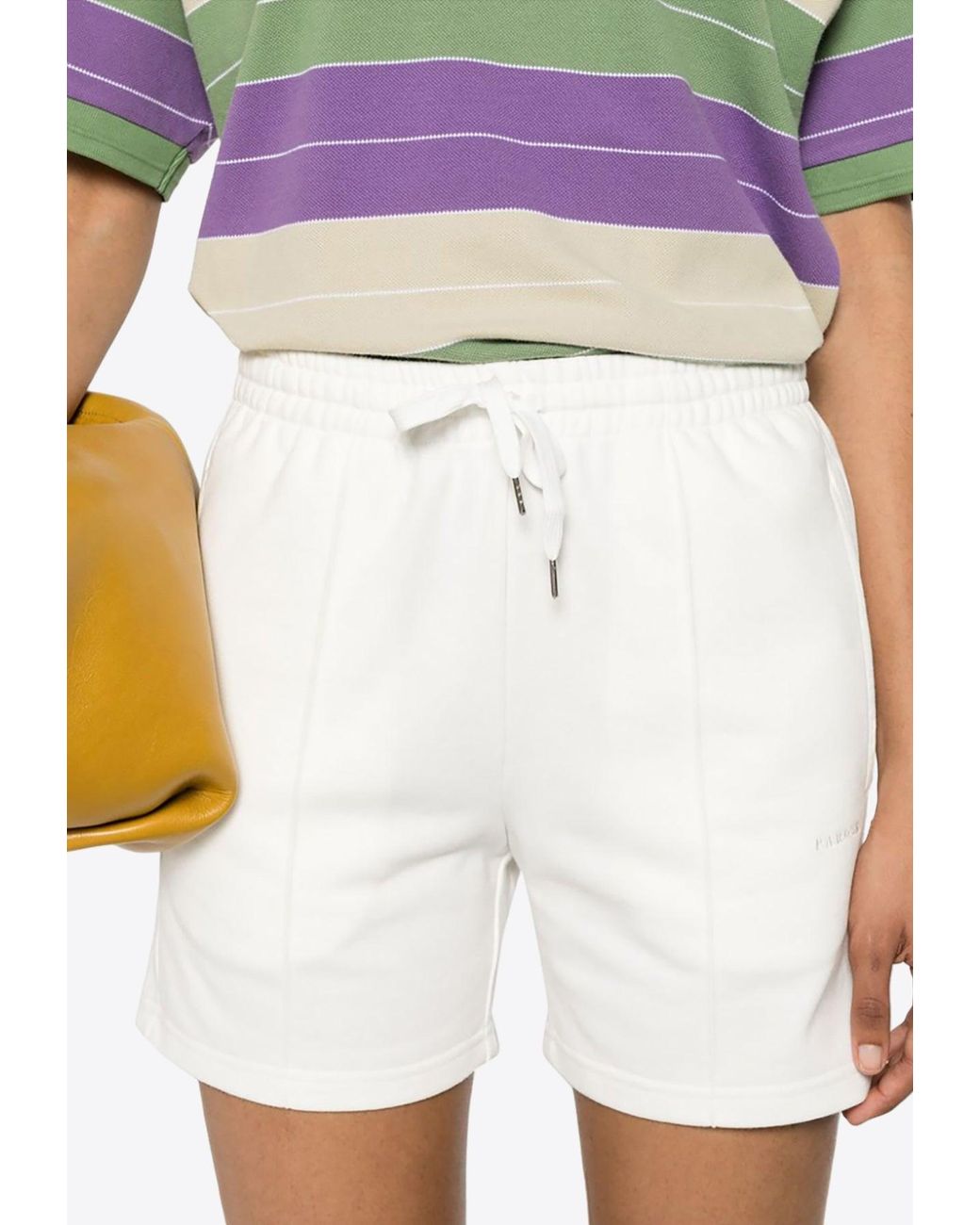 P.A.R.O.S.H. White Logo-Embroidered Drawstring Shorts