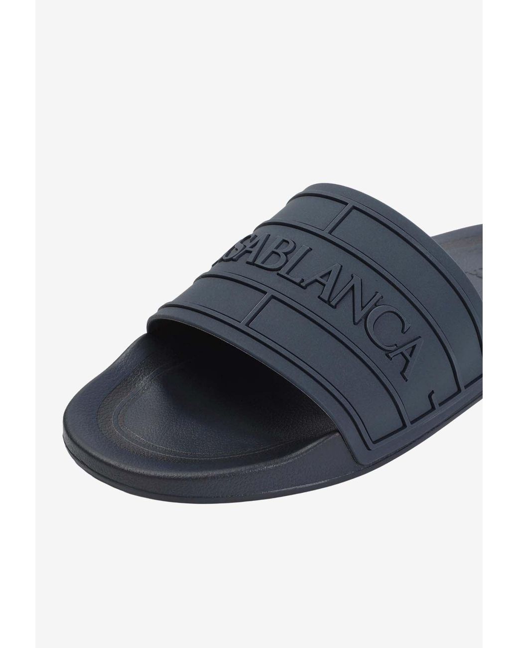 Casablanca Blue Logo Pool Slides for men