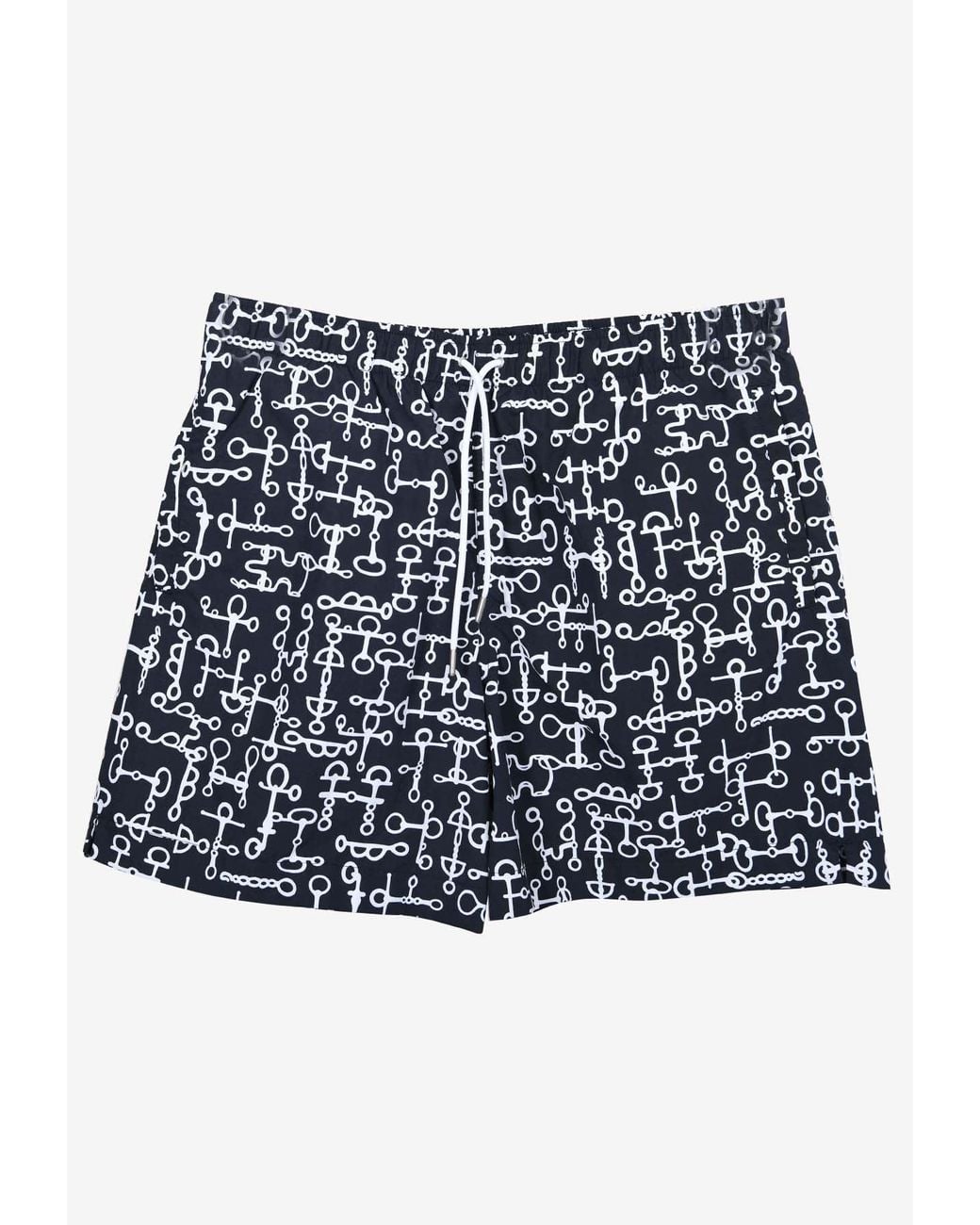 Hermès Metallerie Givree Print Swim Shorts in Blue for Men | Lyst