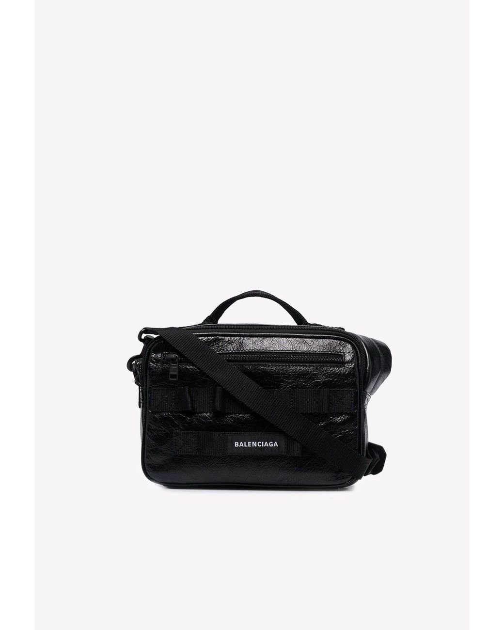 Balenciaga Army Messenger Bag In Lamb Leather in Black for Men Lyst