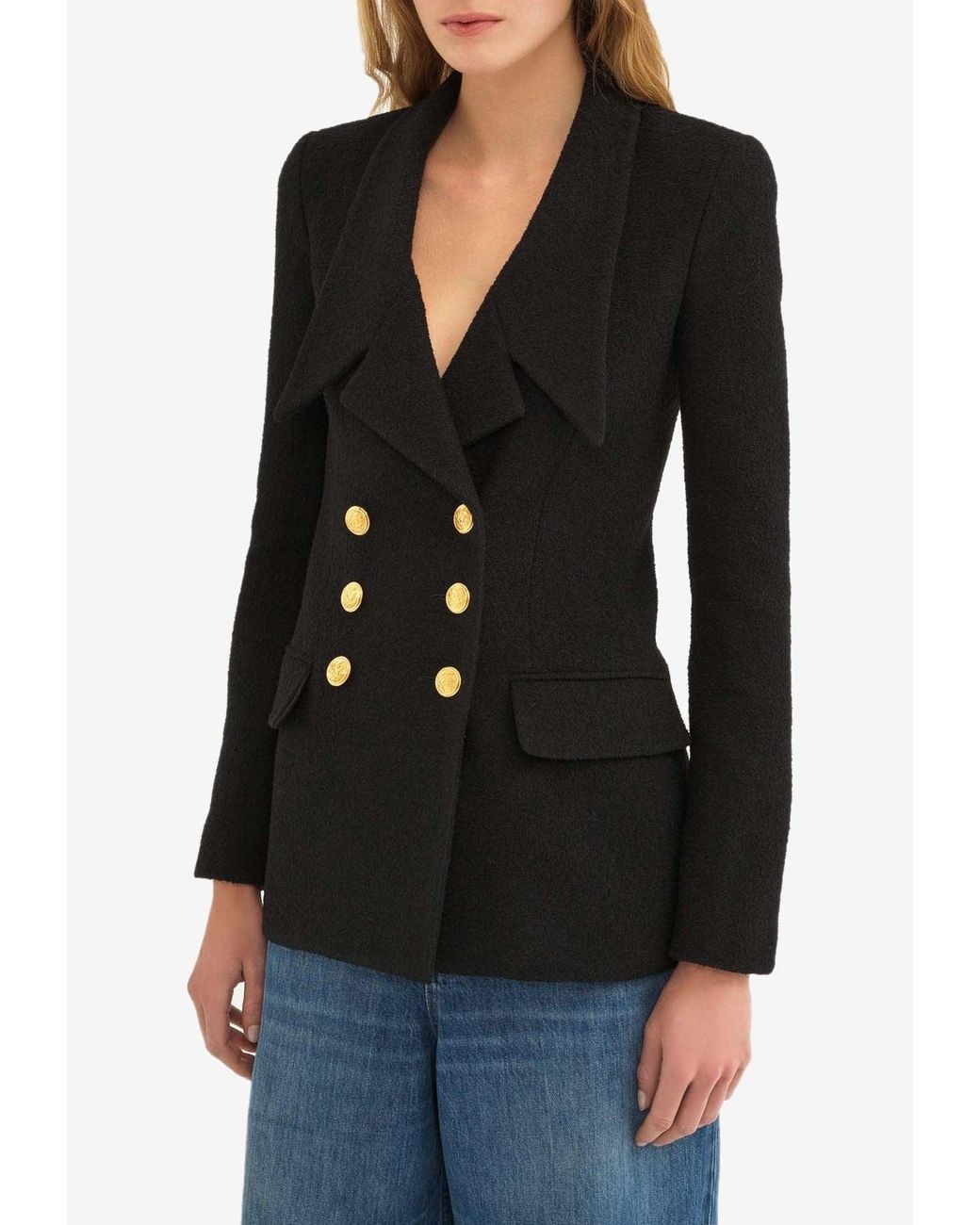 Chloé Black Double-Breasted Wool Blend Blazer
