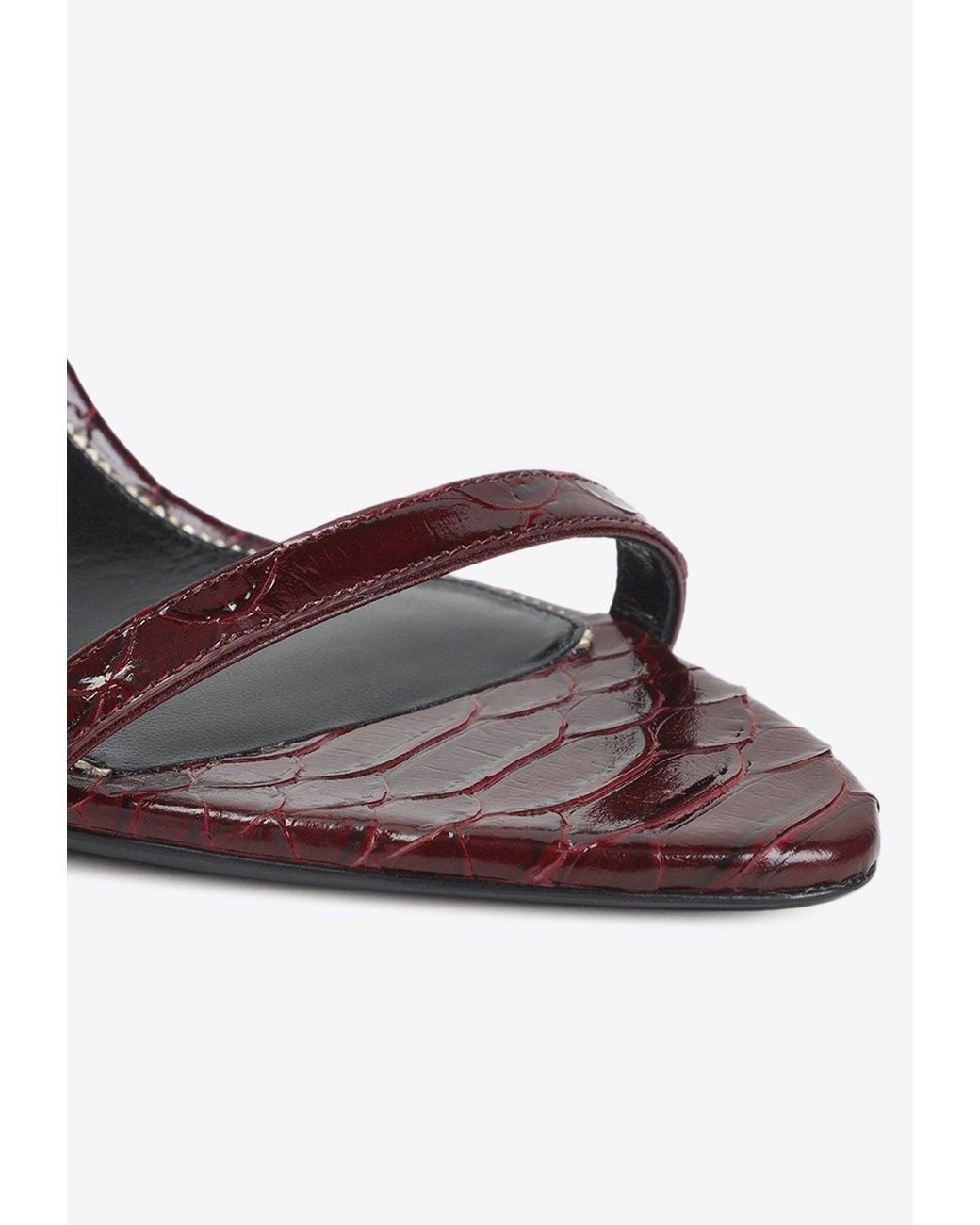 Tom Ford White Padlock 90 Python Print Leather Sandals