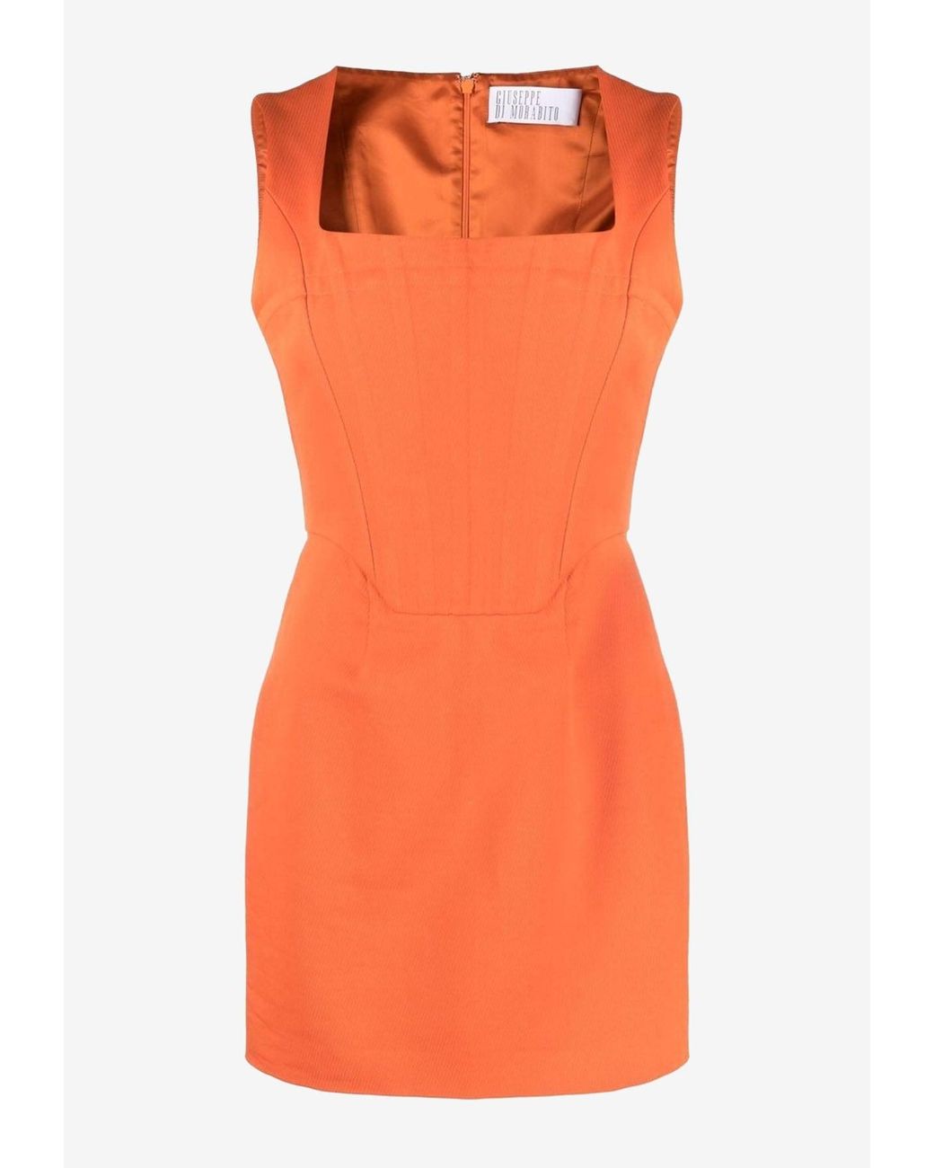 GIUSEPPE DI MORABITO Wool Fannel Bustier Mini Dress in Orange | Lyst