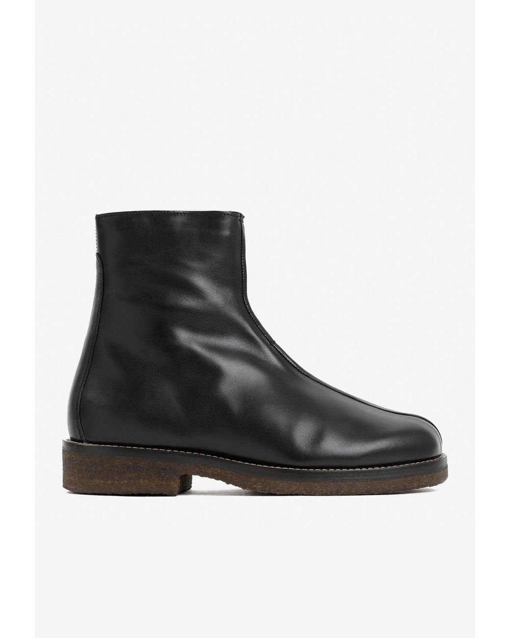 Lemaire Ankle Leather Boots in Black for Men | Lyst