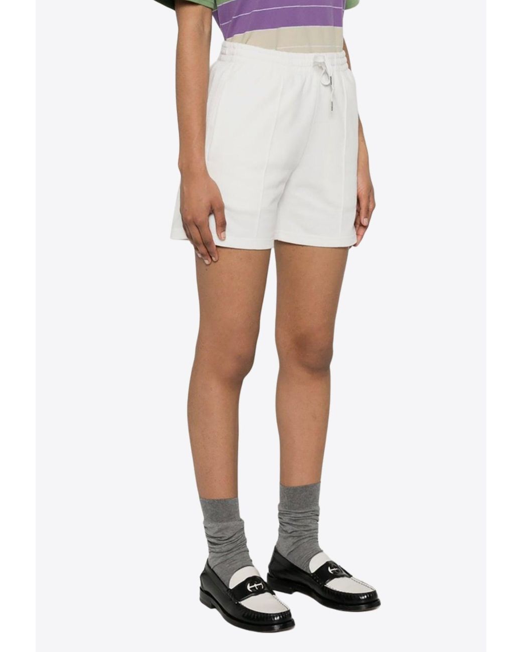 P.A.R.O.S.H. White Logo-Embroidered Drawstring Shorts