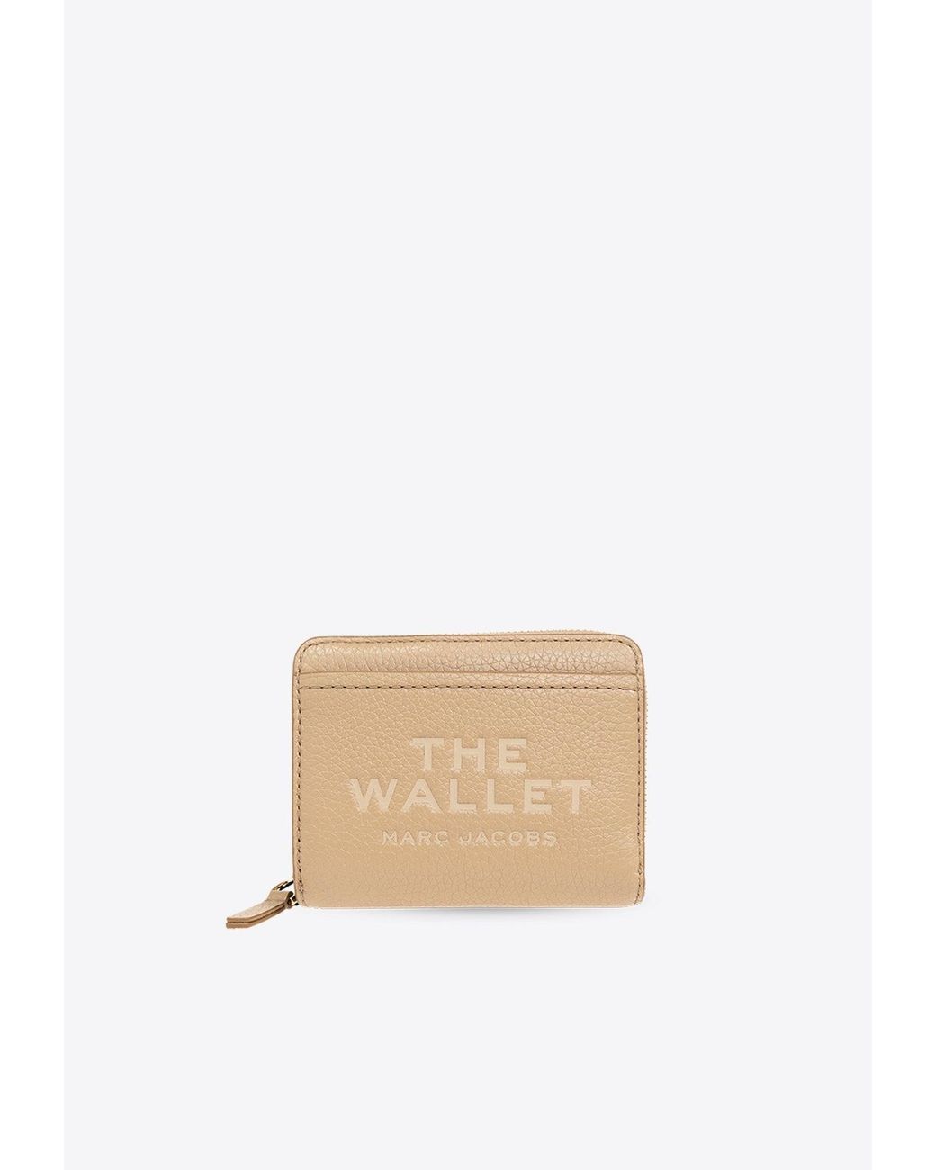 Marc Jacobs White The Mini Grained Leather Compact Wallet