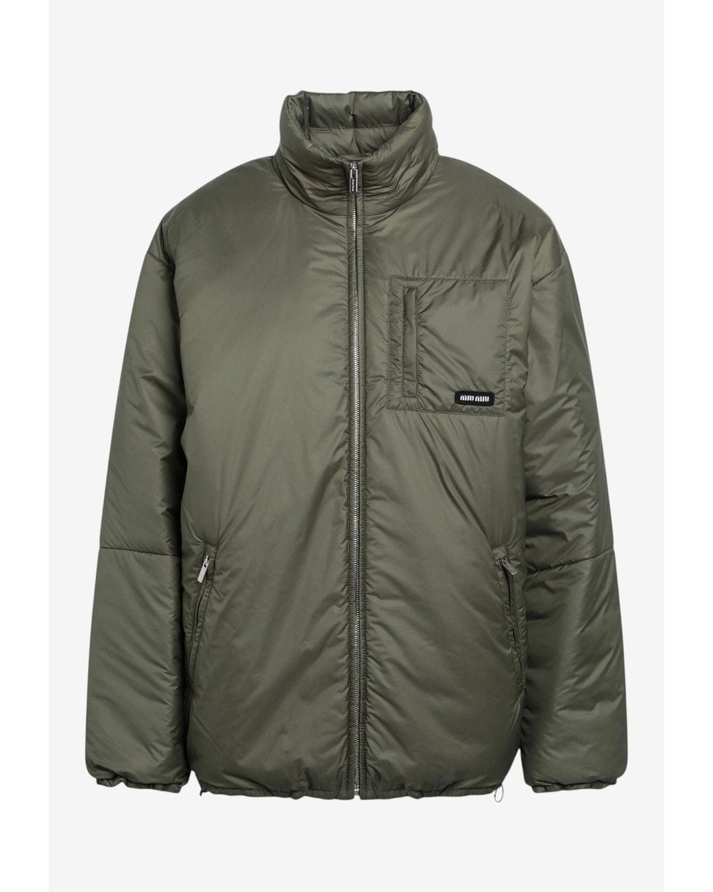 Miu Miu Green Ripstop Down Jacket