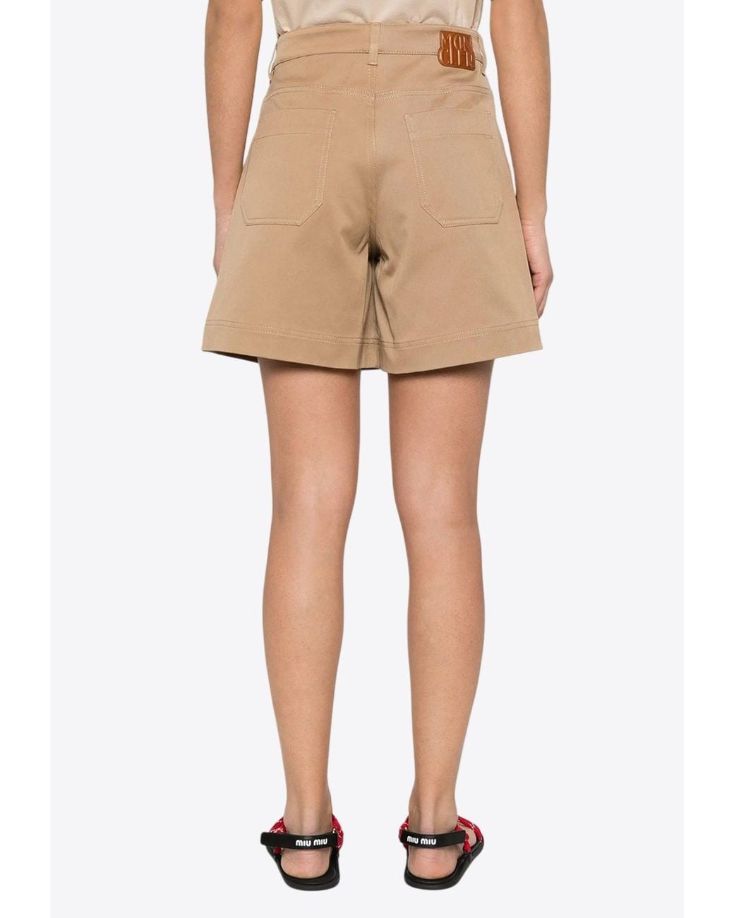 Moncler White Logo Patch Mini Shorts