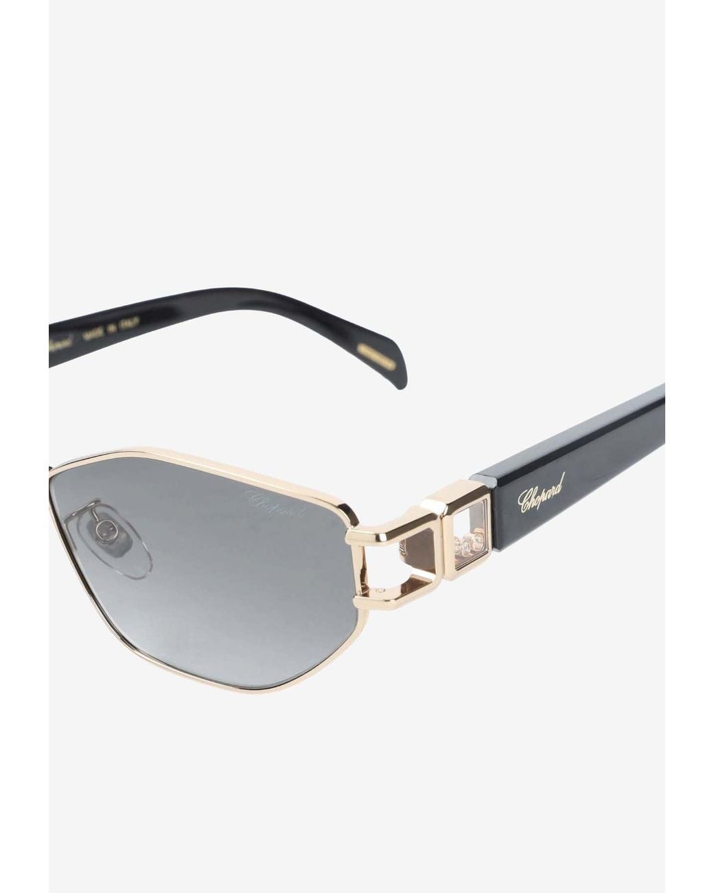 Chopard White Geometric Logo Sunglasses