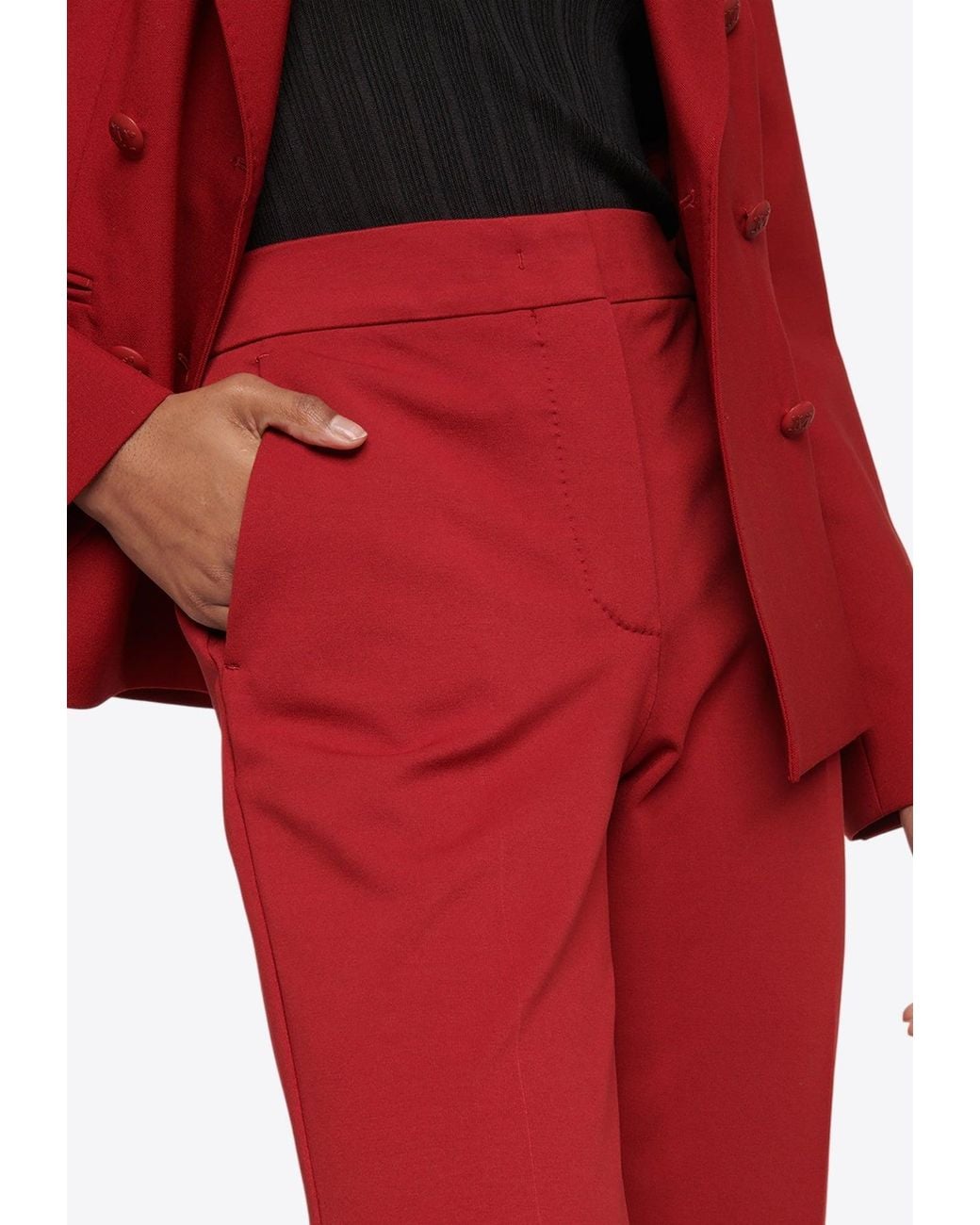 Max Mara Red Pegno Cropped Pants