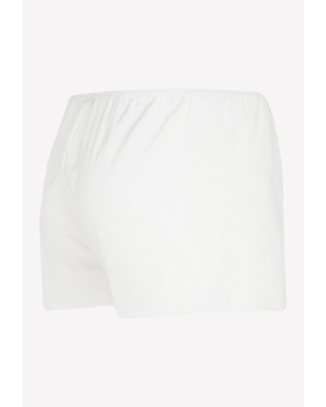 Miu Miu Jacquard Pongé Boxer Shorts In Sky Blue/white