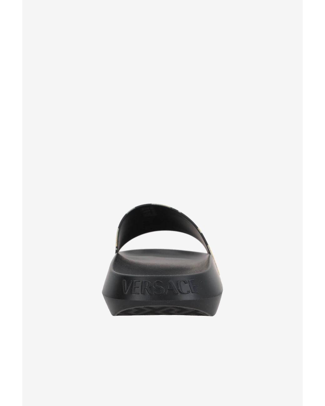 Versace White Barocco Rubber Slides for men