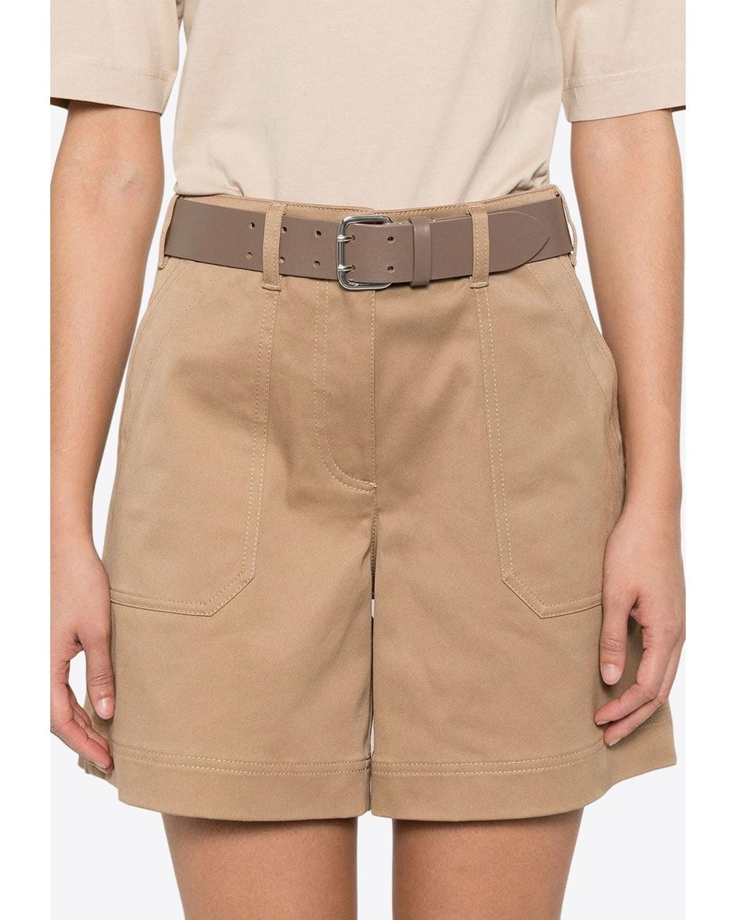 Moncler White Logo Patch Mini Shorts