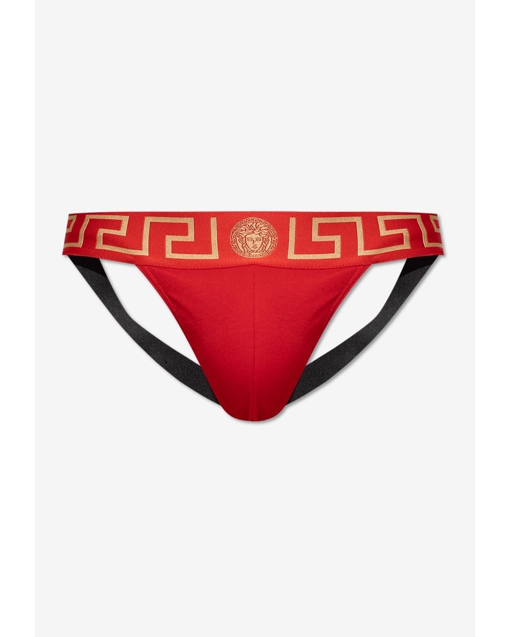 Versace Red Greca Border Jockstrap for men