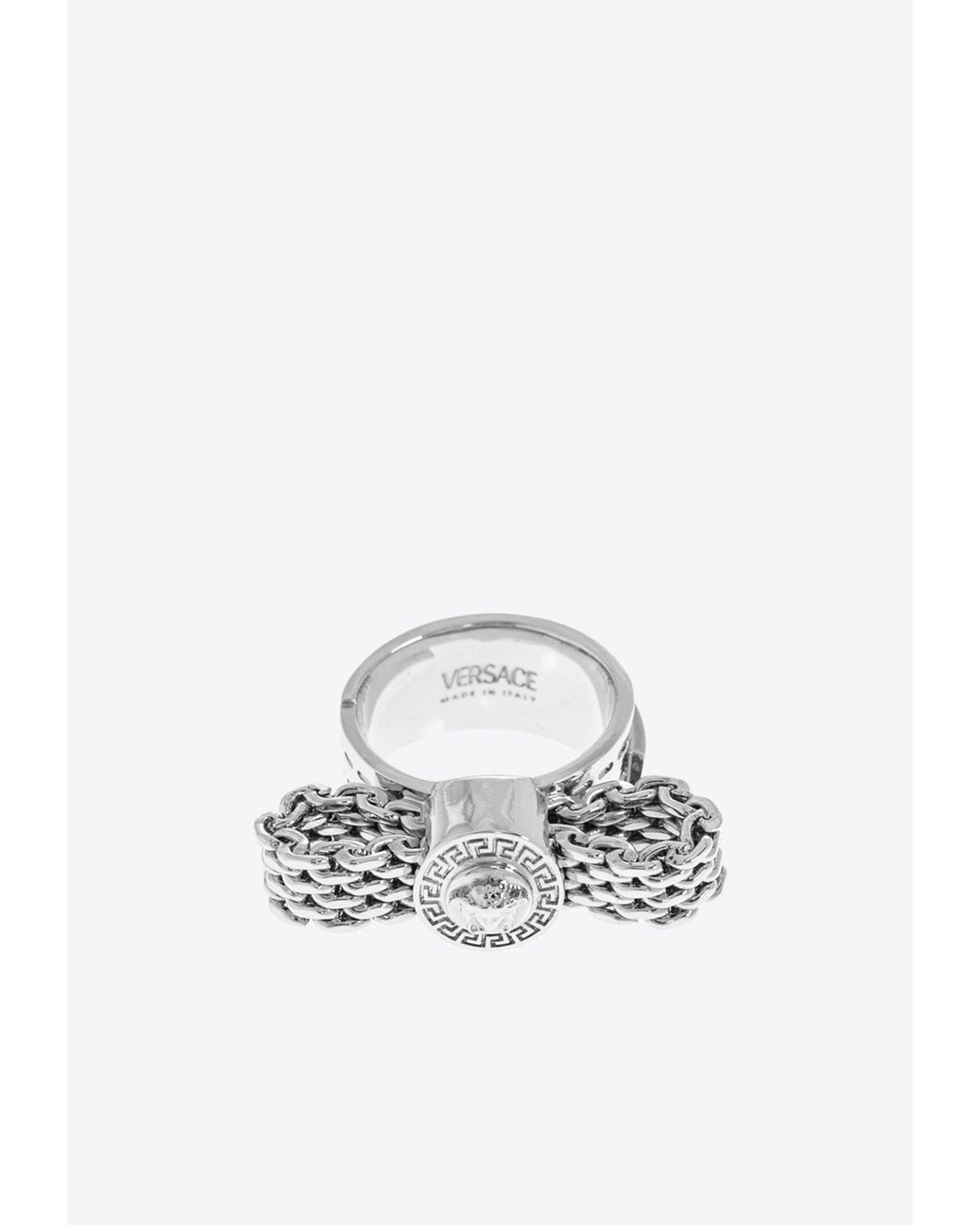 Versace White Gianni Ribbon Ring