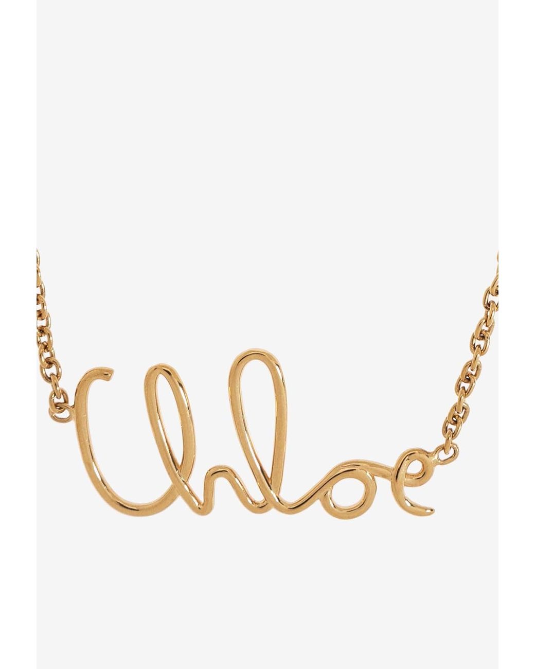 Chloé The Iconic Logo Chain Necklace in White | Lyst