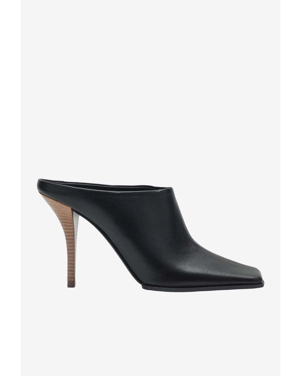 Alaïa Black 90 Square-Toe Leather Mules