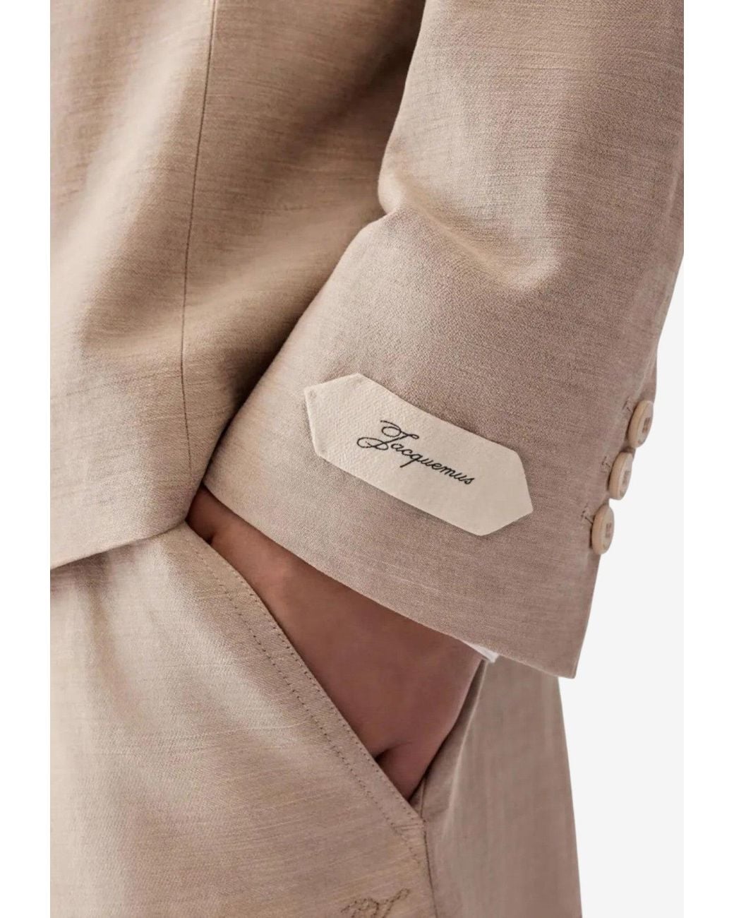 Jacquemus Natural Melo Logo Patch Blazer for men