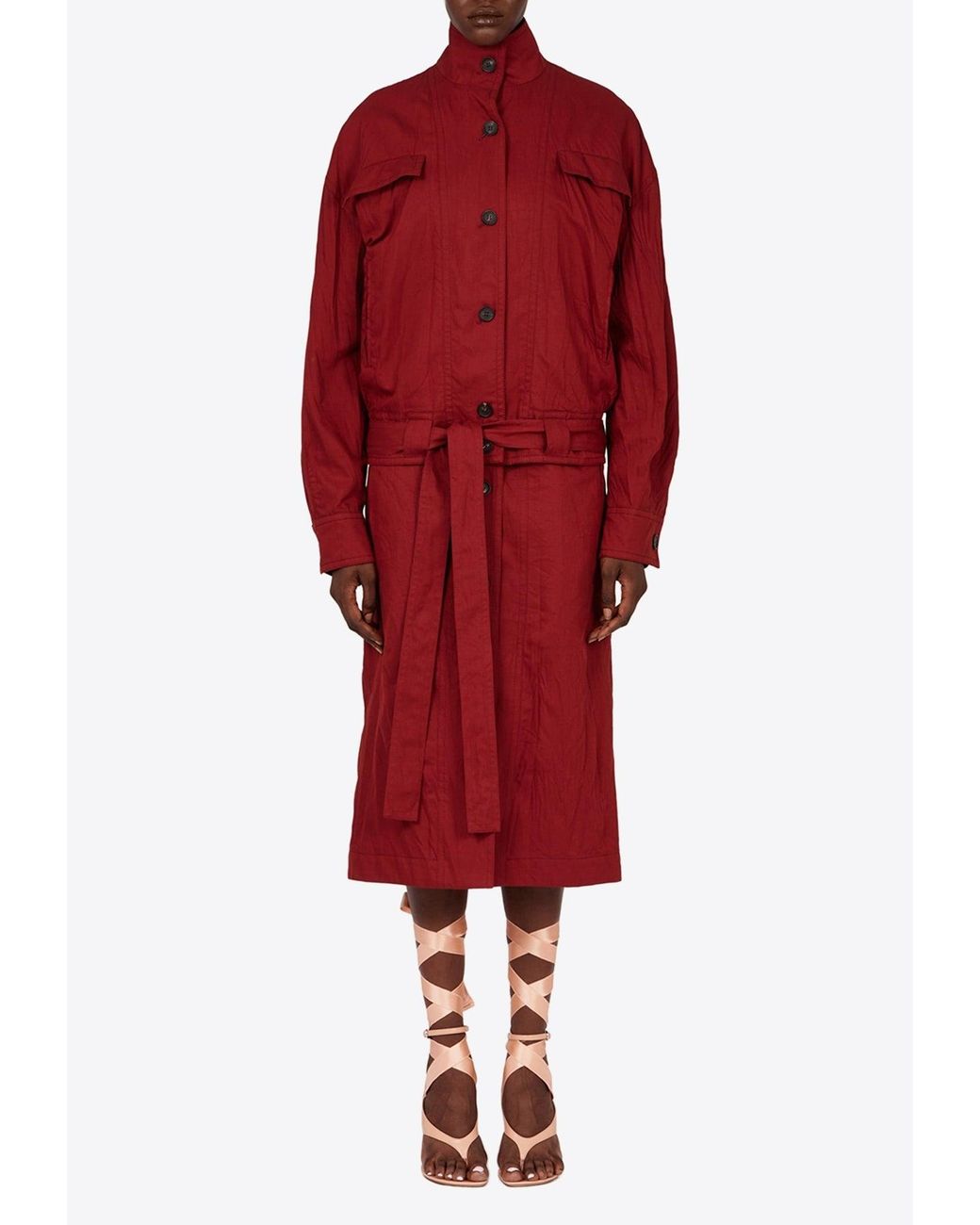 Ferragamo Red Duster Convertible Coat