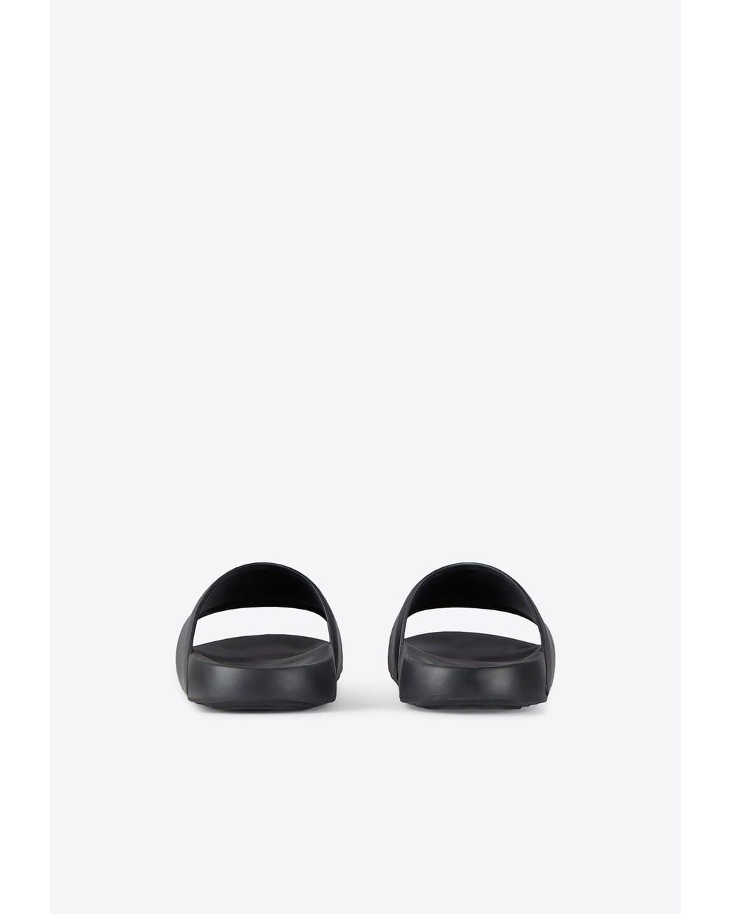 Givenchy White Logo Label Rubber Slides for men