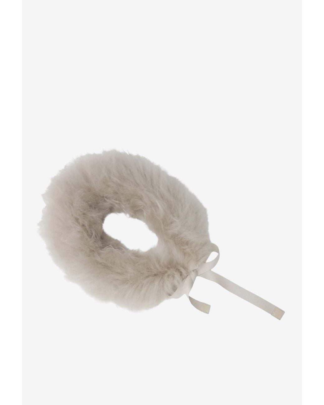 Max Mara White Shearling Detachable Collar