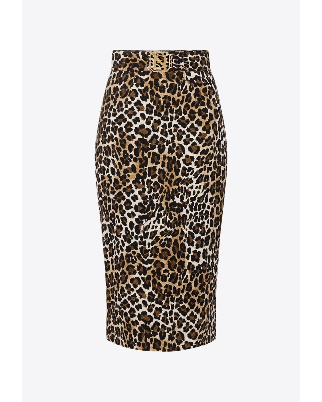 Elisabetta Franchi Leopard Print Midi Pencil Skirt in Black Lyst