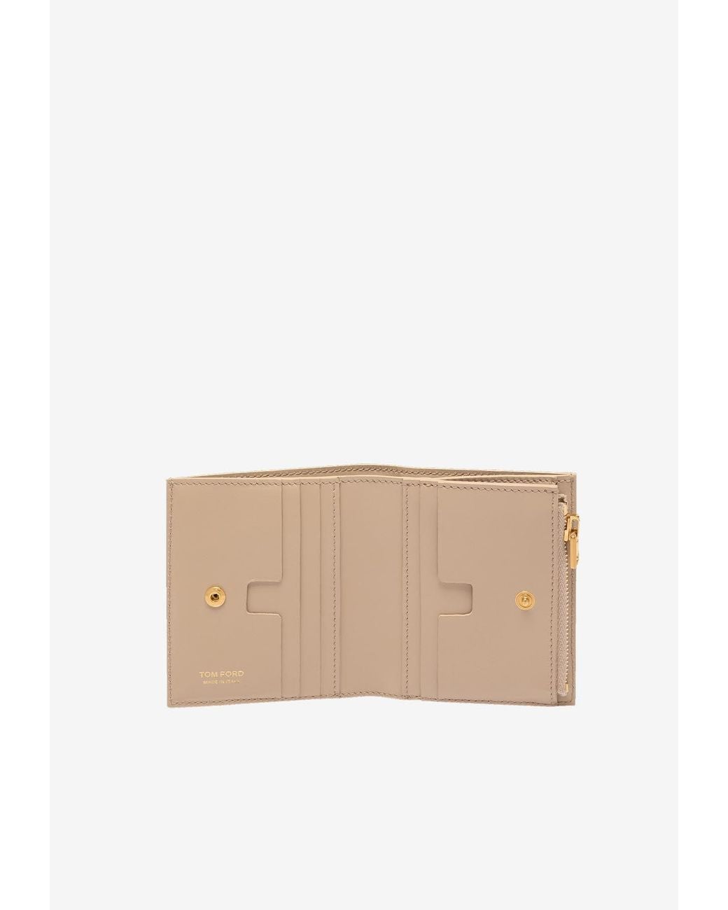 Tom Ford White Leather Compact Wallet