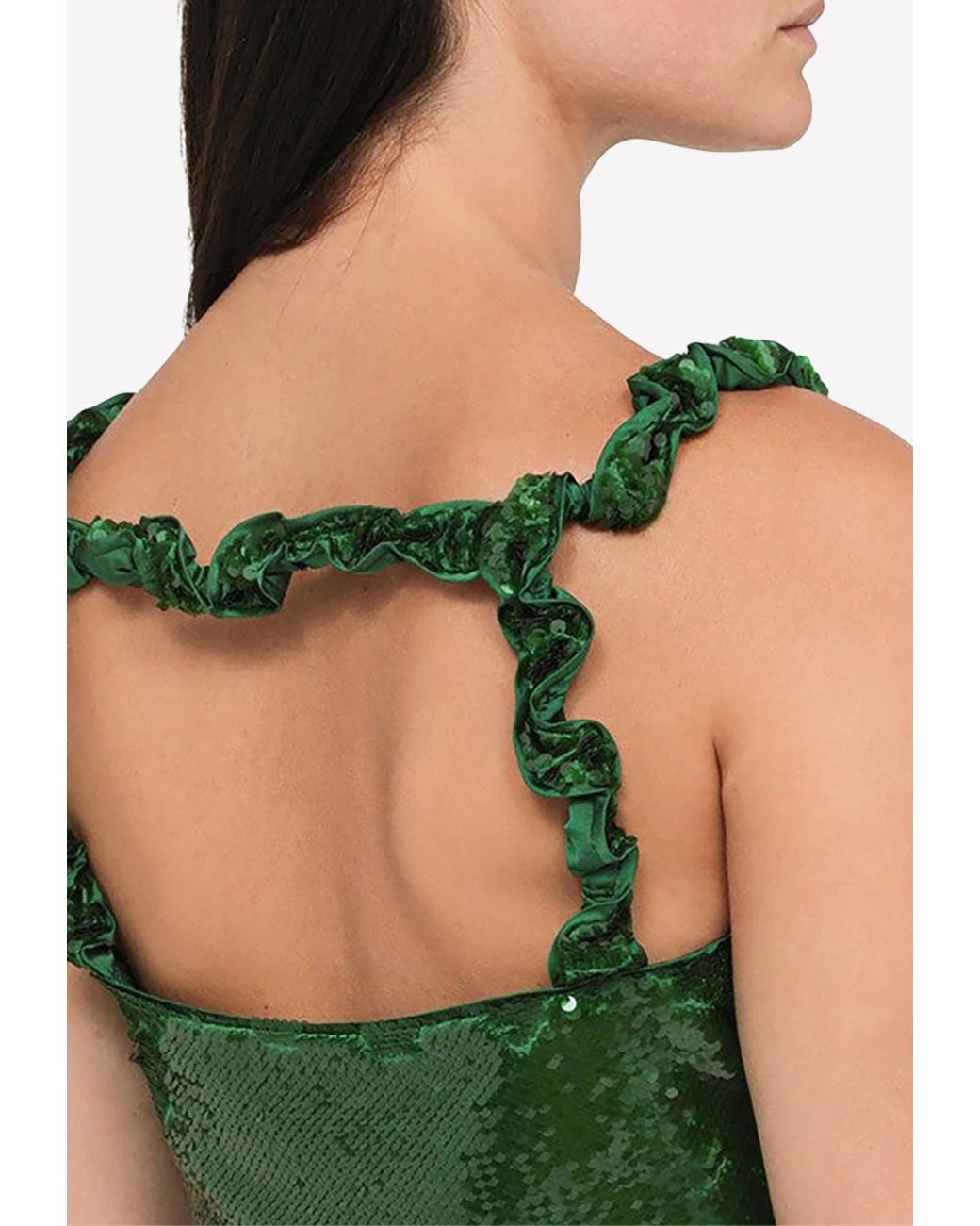 Ganni Sequined Mini Dress in Green | Lyst Ganni Sequined Mini Dress in Green | Lyst