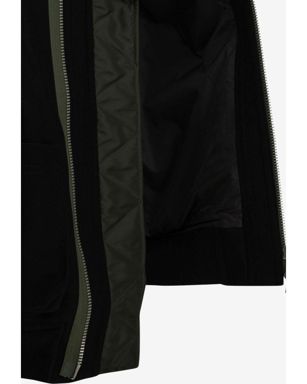 Sacai Black Bomber Buttoned Jacket for men