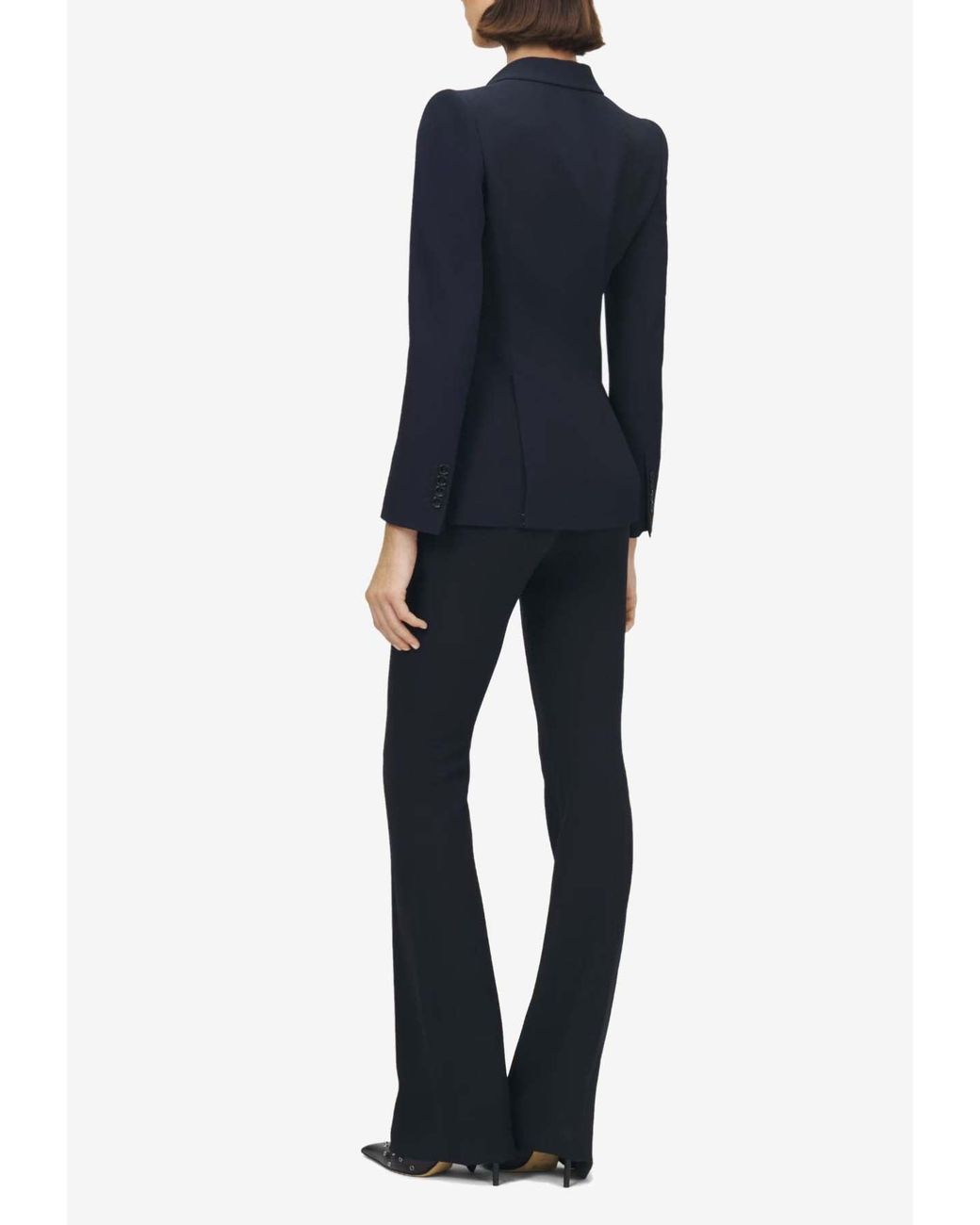 McQueen Blue Single-Breasted Buttoned Blazer