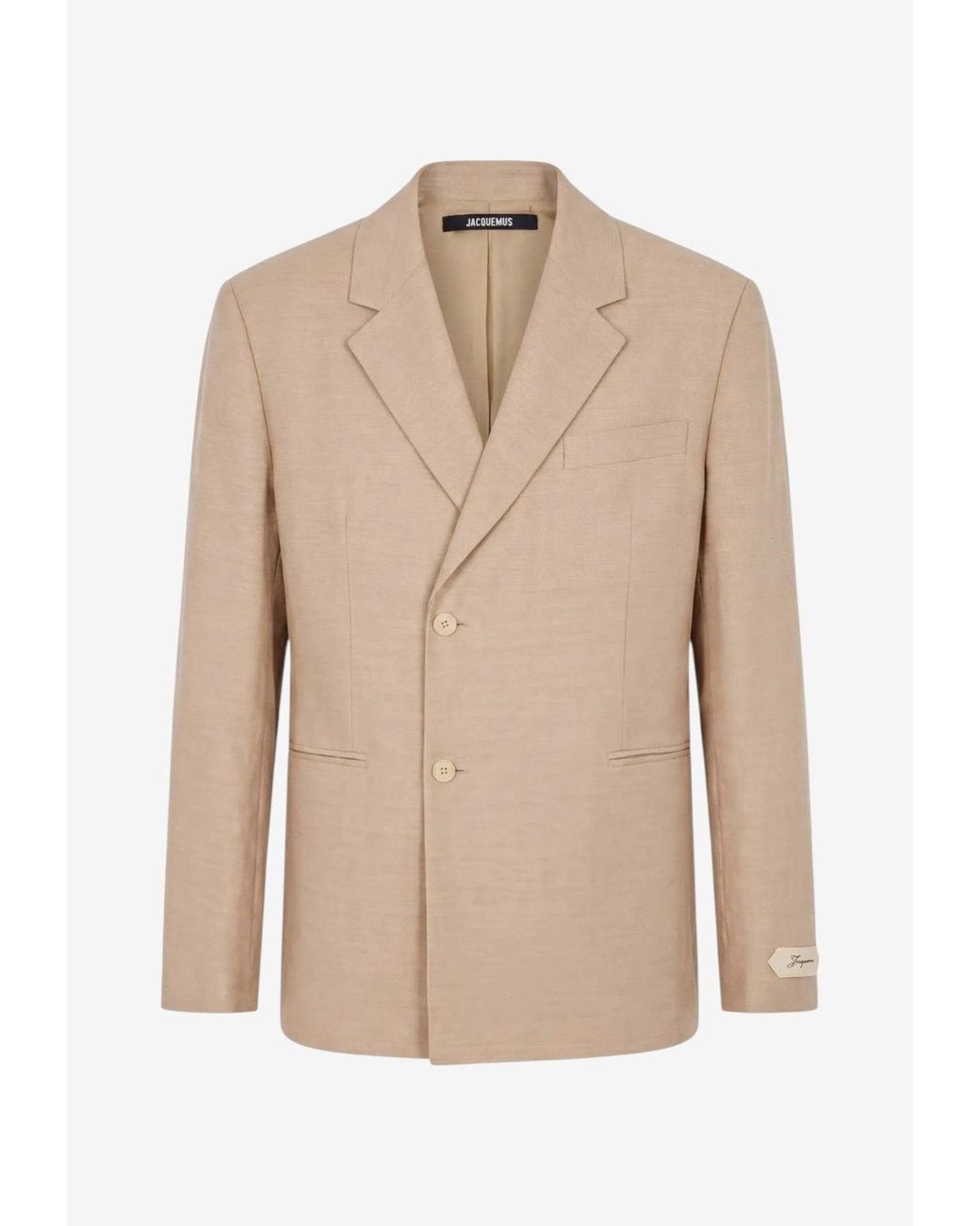Jacquemus Natural Melo Logo Patch Blazer for men