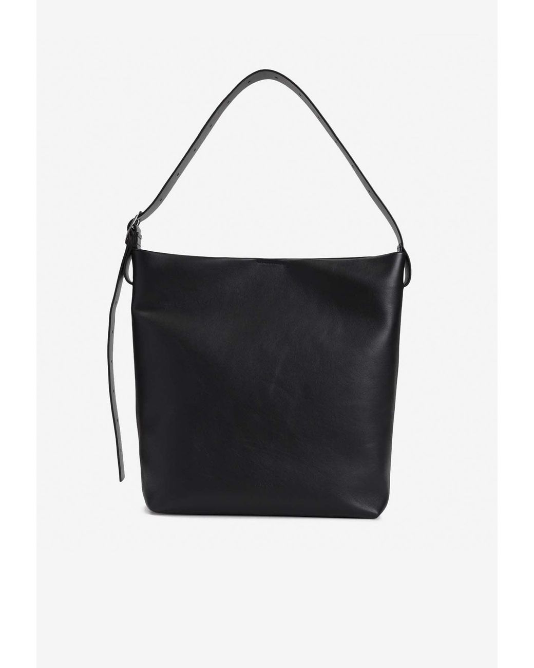 ショルダーバッグ・ポシェット Jil Sander Square Belt Medium Hobo Bag In Smooth Leather Jil Sander Square Belt Hobo Bag in Black | Lyst