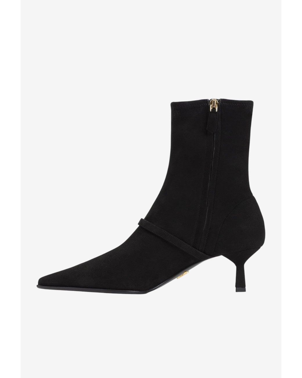 Prada Black 50 Suede Ankle Boots