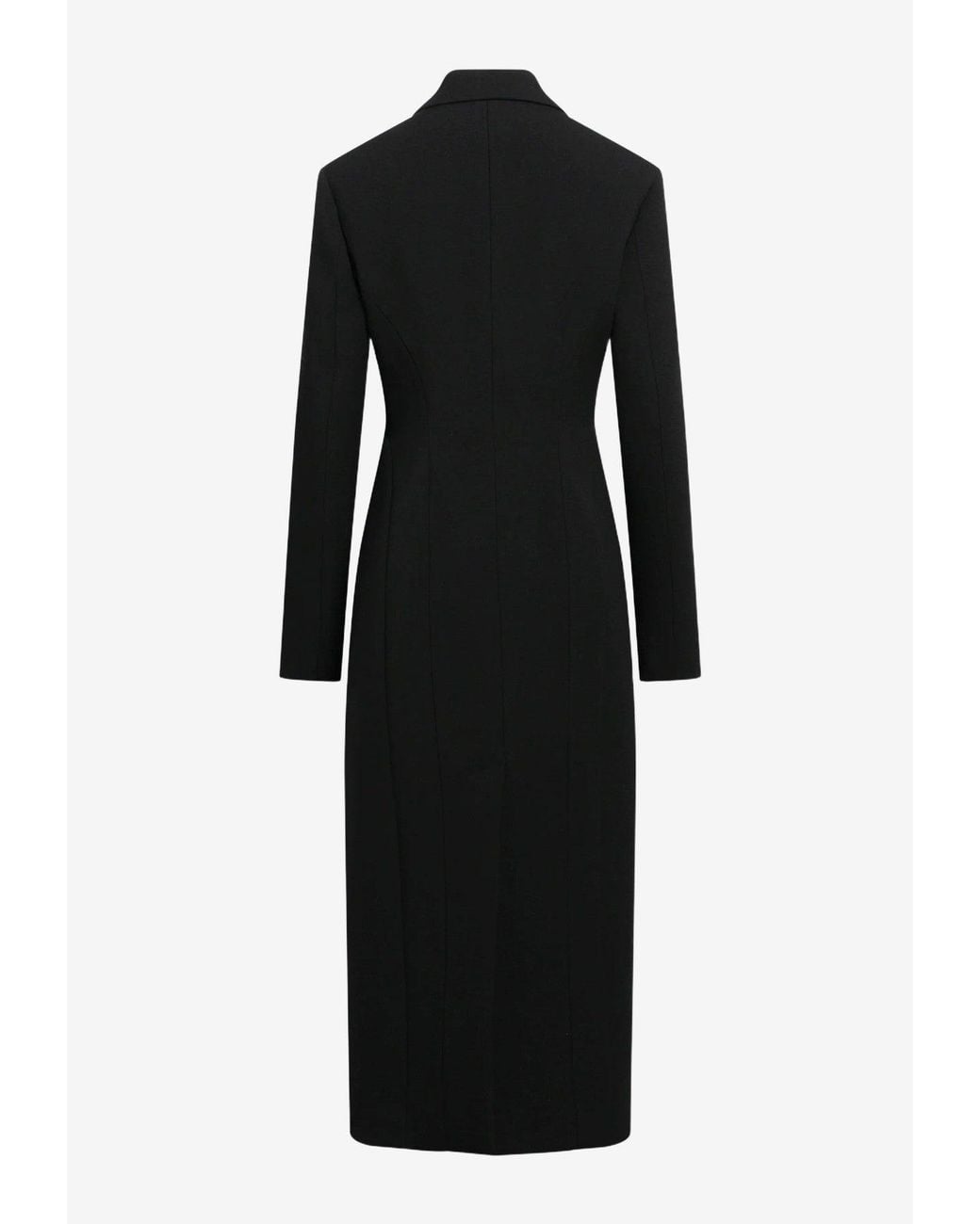 Alaïa Black Double-Breasted Tailored Wool Coat