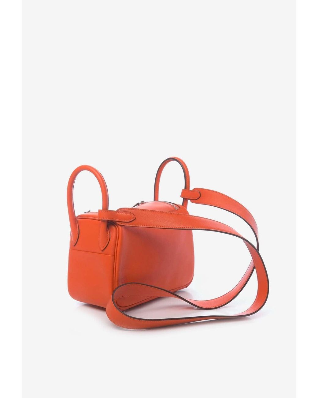 Hermes Mini Lindy Rouge Sellier Verso Swift Palladium Hardware