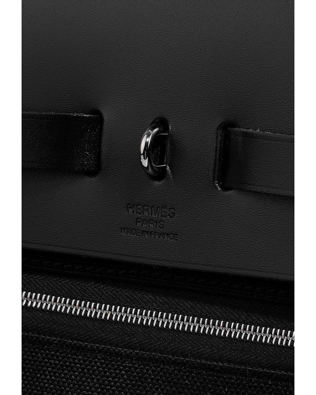 Hermès Herbag 39 Toile / Vache Hunter Black