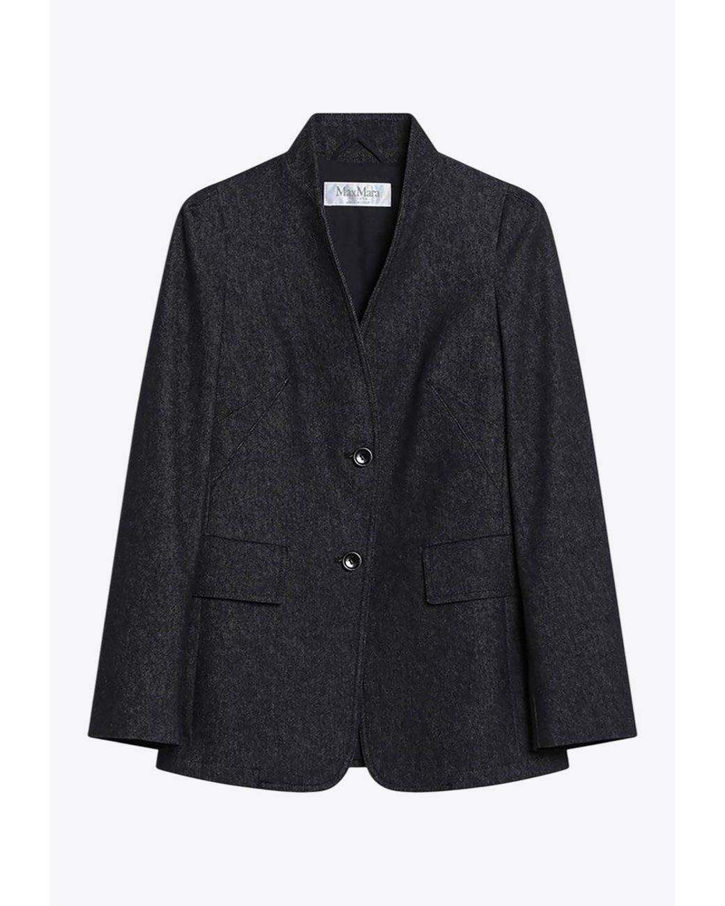 【送料関税込み】Max Mara BEATRICE BLAZER SLIM DENIM EFFECT Slim denim-effect cotton blazer, midnightblue | 