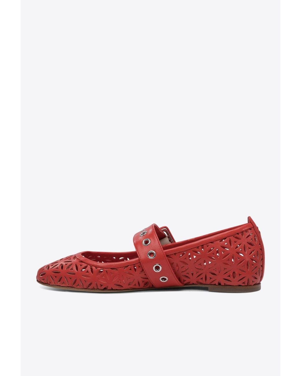 Halmanera Red Leather Ballet Flats